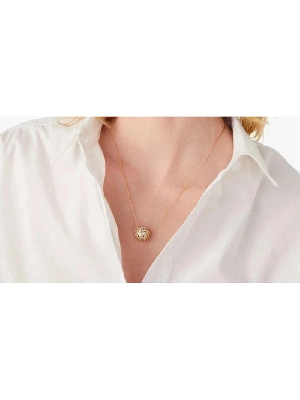 KATE SPADE On The Dot Pendant Cubic Zirconia Sphere Ball Necklace Party Festive